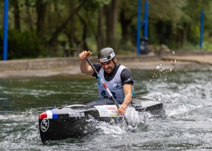 France's Nicolas Sauteur claimed two gold medals in Skopje Nicolas Sauteur France wildwater canoeing 2025 Skopje
