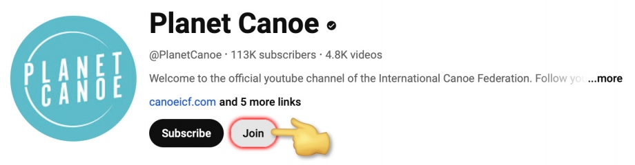 Become a PlanetCanoe YouTube member, click 'JOIN' Join Planet Canoe YouTube channel member International Federation ICF Kayak SUP